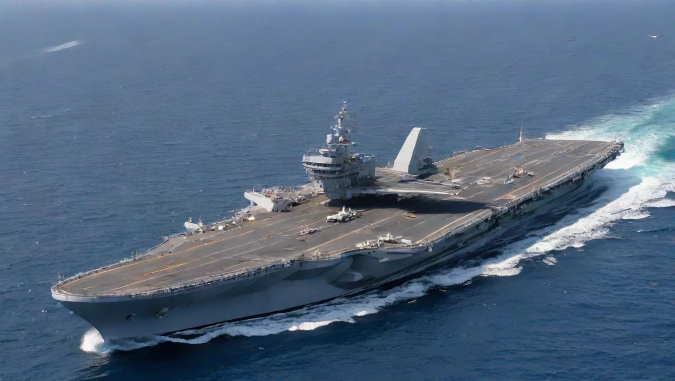 ailight aircraft carrier with 2 catapult and 48 mk41 vls cells widescreen