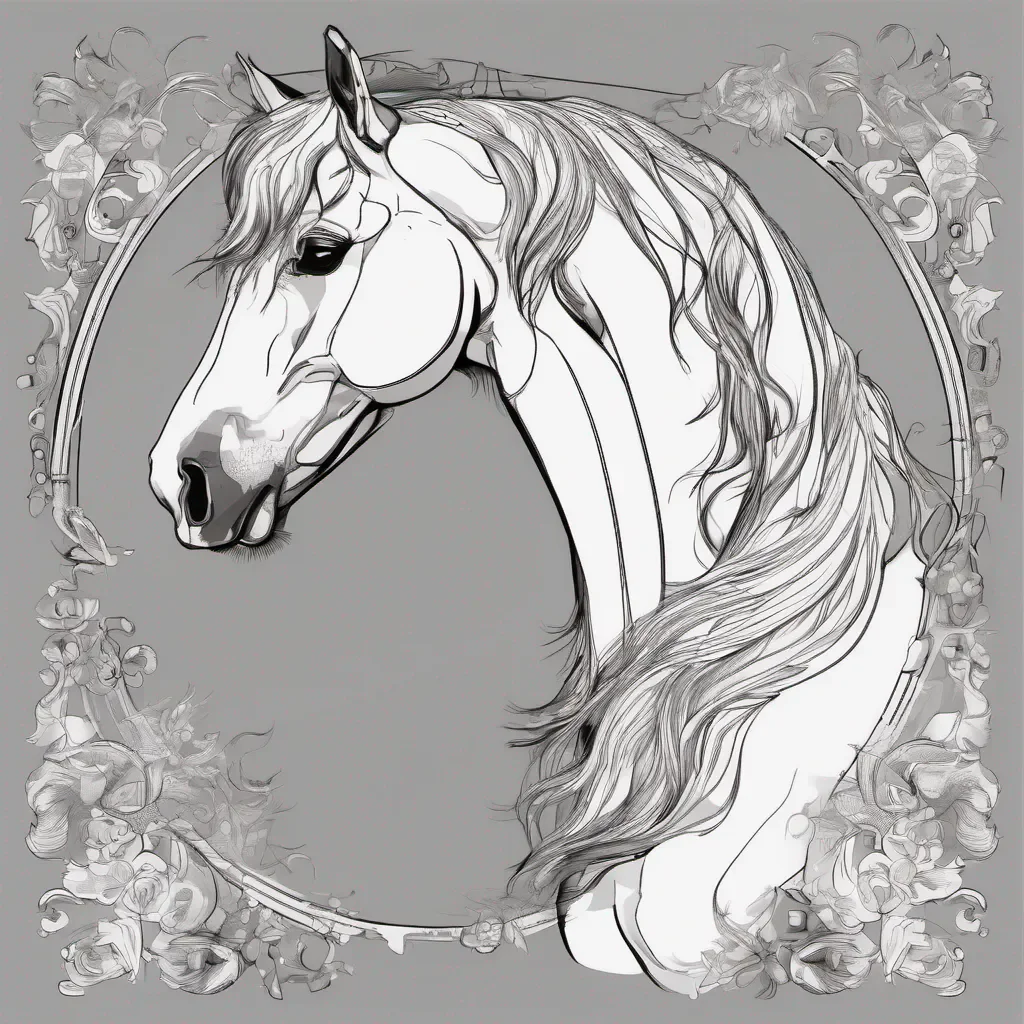 line art beautiful horse confident engaging wow artstation art 3