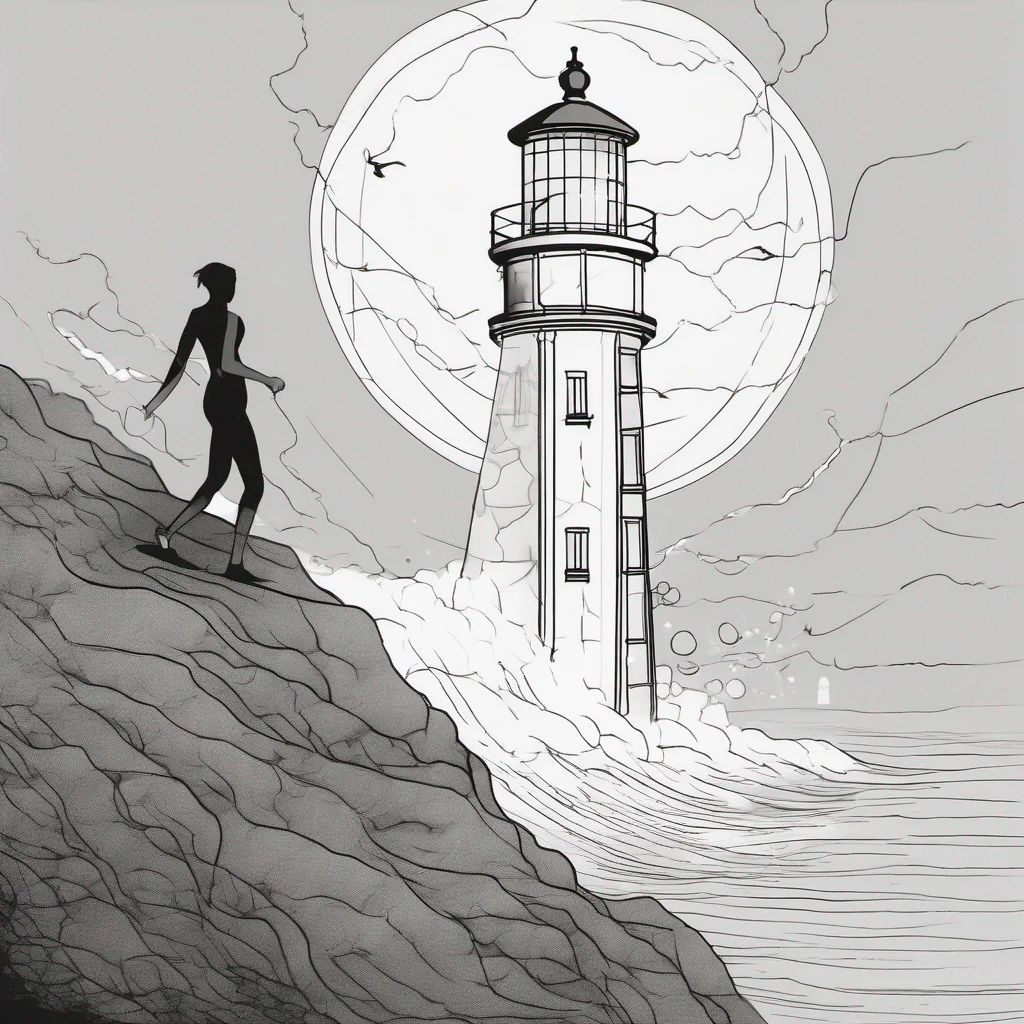 ailine art lighthouse with person breaking free ethereal amazing awesome portrait 2