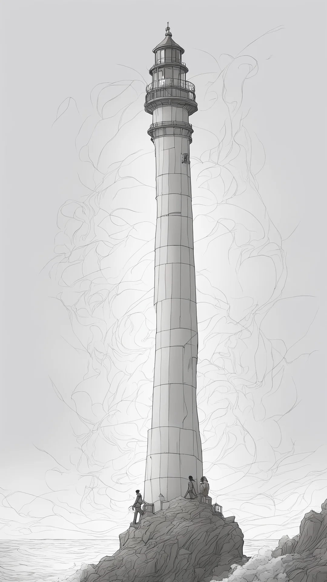 ailine art lighthouse with person breaking free ethereal confident engaging wow artstation art 3 tall