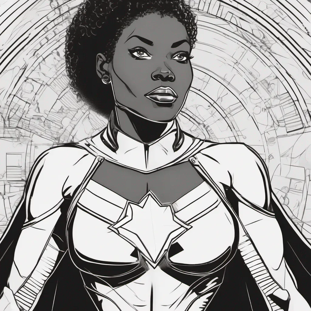 ailine art of a black woman superhero