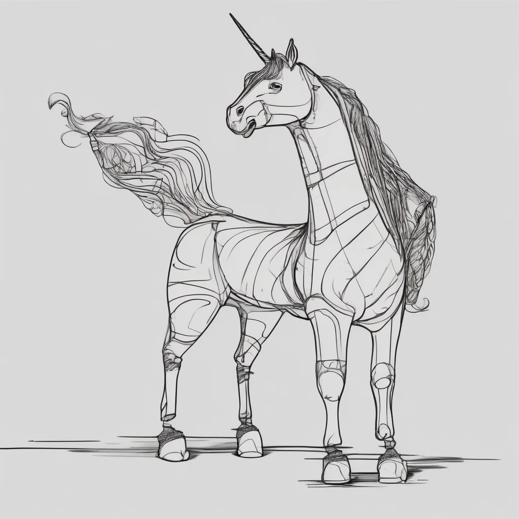 ailine art of unicorn with one bandaged foot amazing awesome portrait 2