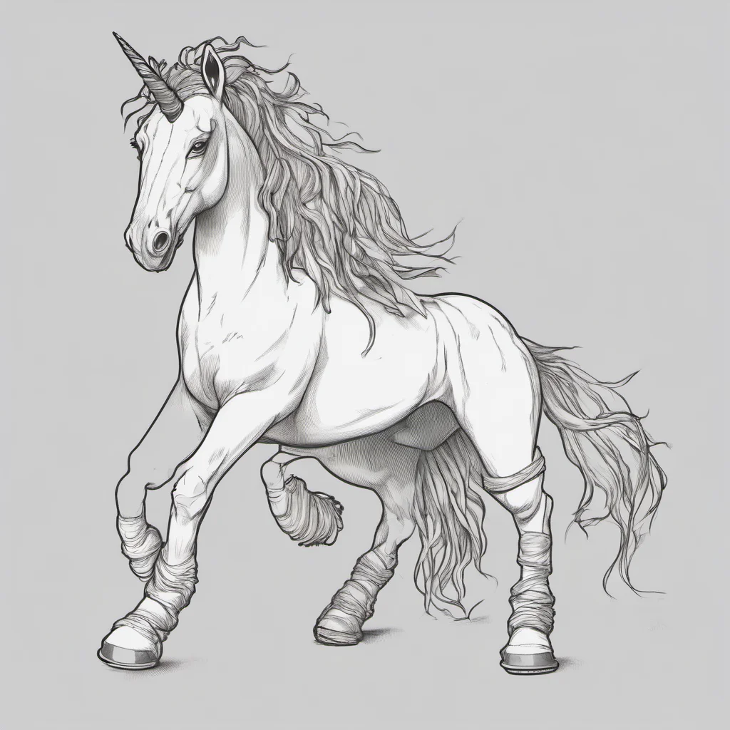 ailine art of unicorn with one bandaged foot good looking trending fantastic 1