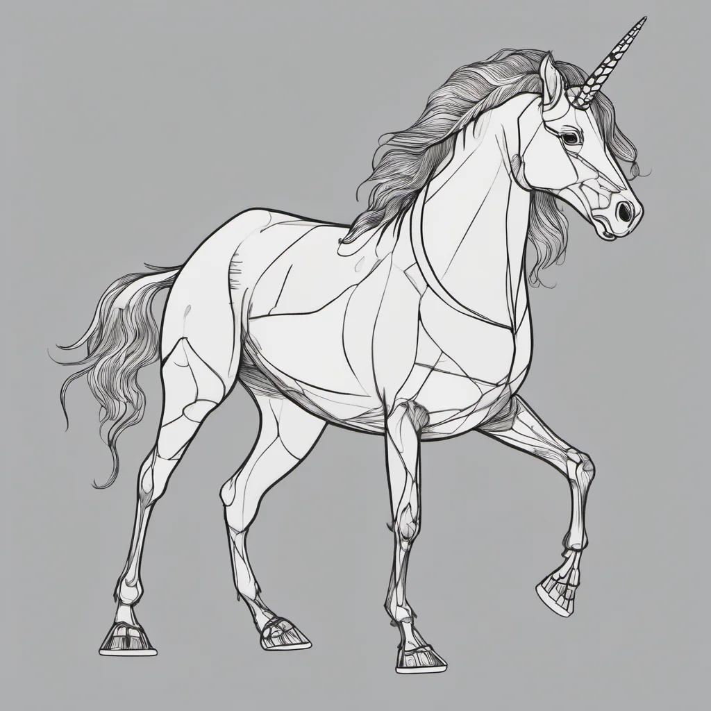 ailine art of unicorn with one bandaged foot