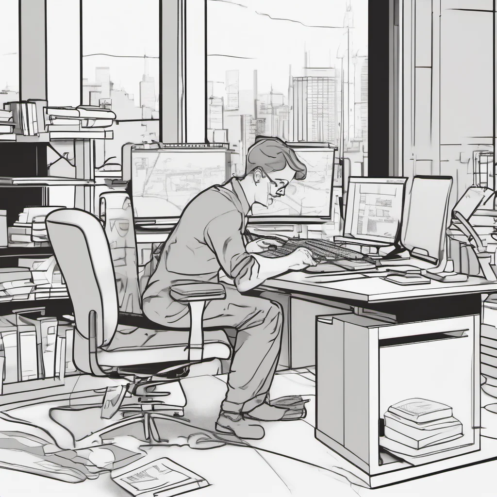 ailineart image of man behind desk working hard amazing awesome portrait 2