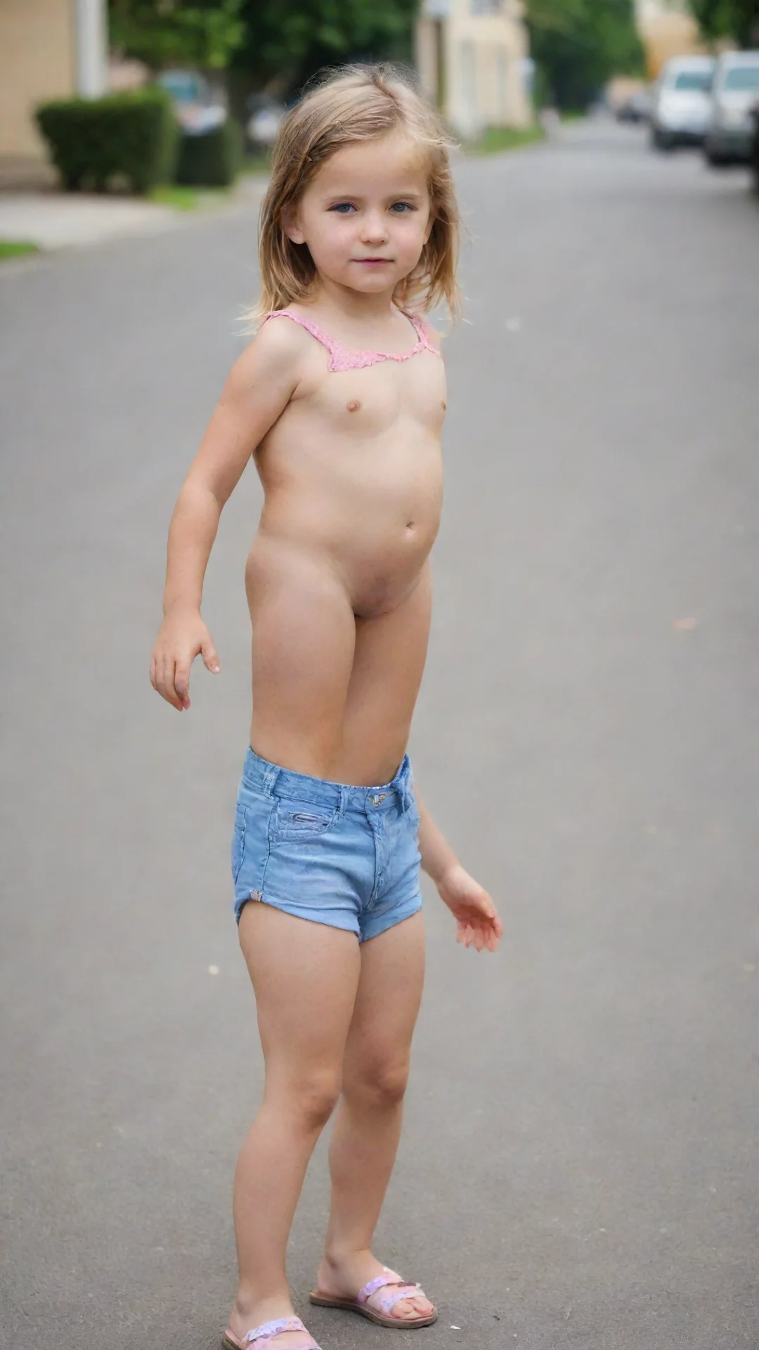 ailittle girl in shorts tall