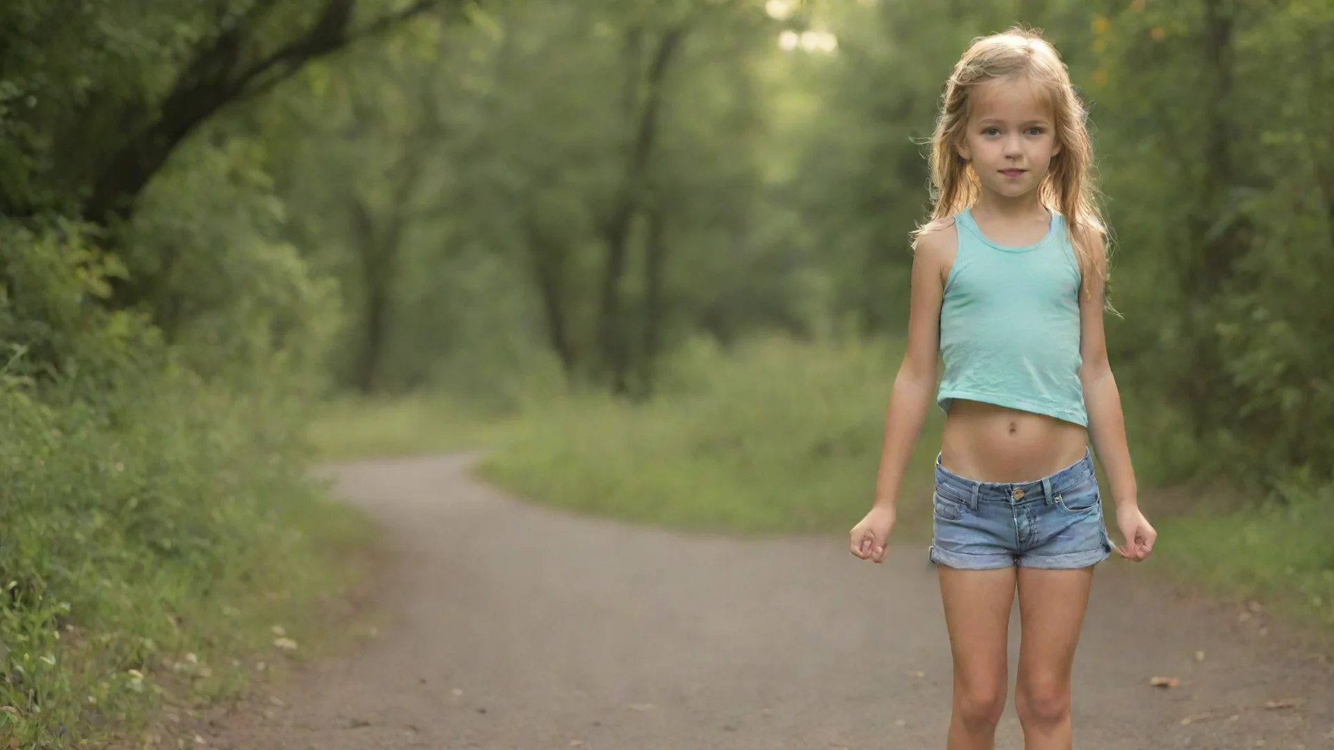 ailittle girl in shorts wide