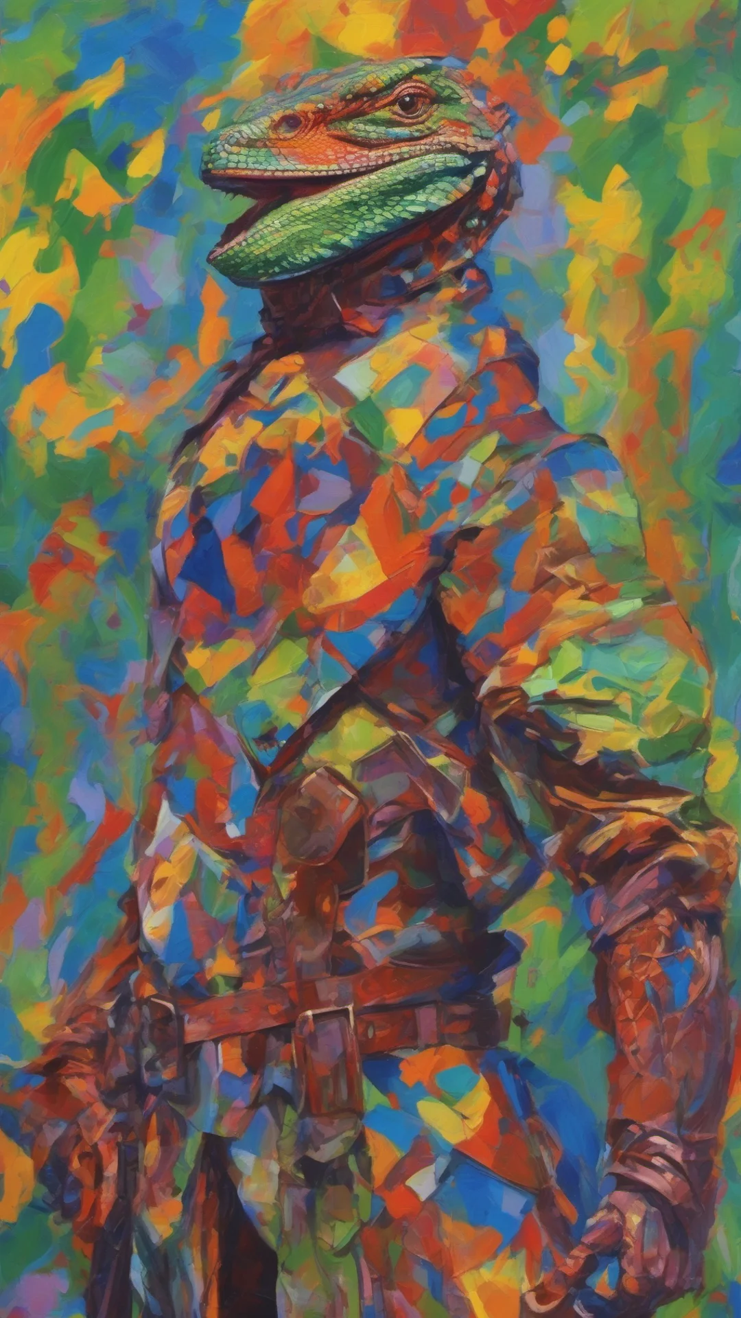 ailizard man  fauvist knight amazing honor grace masculine strong amazing awesome portrait 2 tall