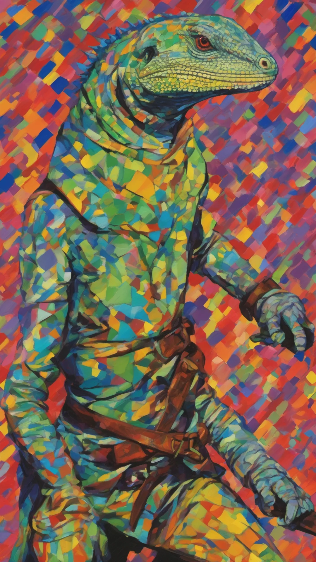 lizard man  fauvist knight amazing honor grace masculine strong confident engaging wow artstation art 3 tall