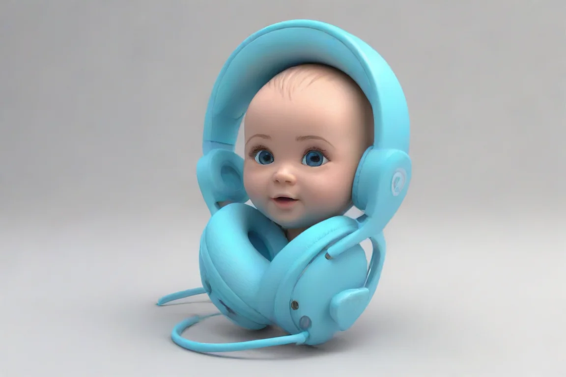 logo heart headset for dr alaa with baby blue color landscape