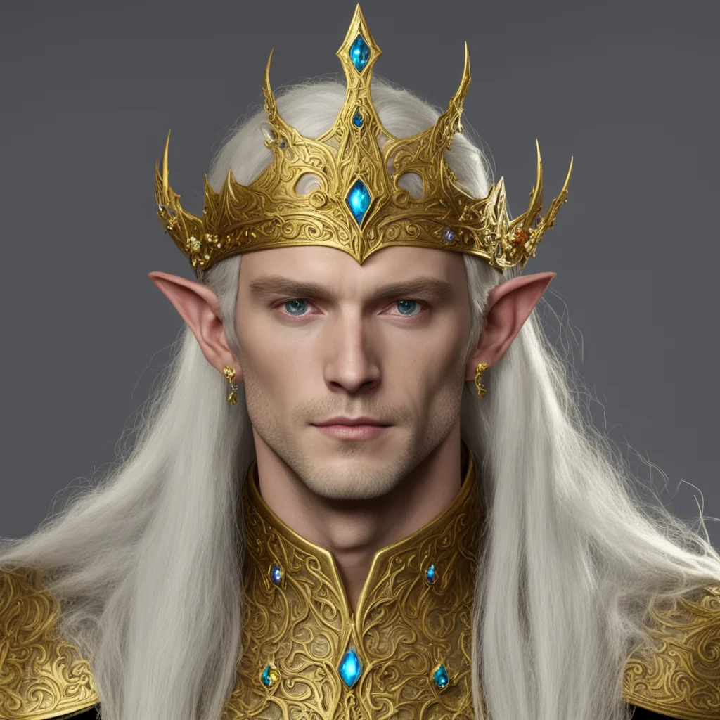 lord celeborn wearing golden elvish circlet with jewels good looking trending fantastic 1