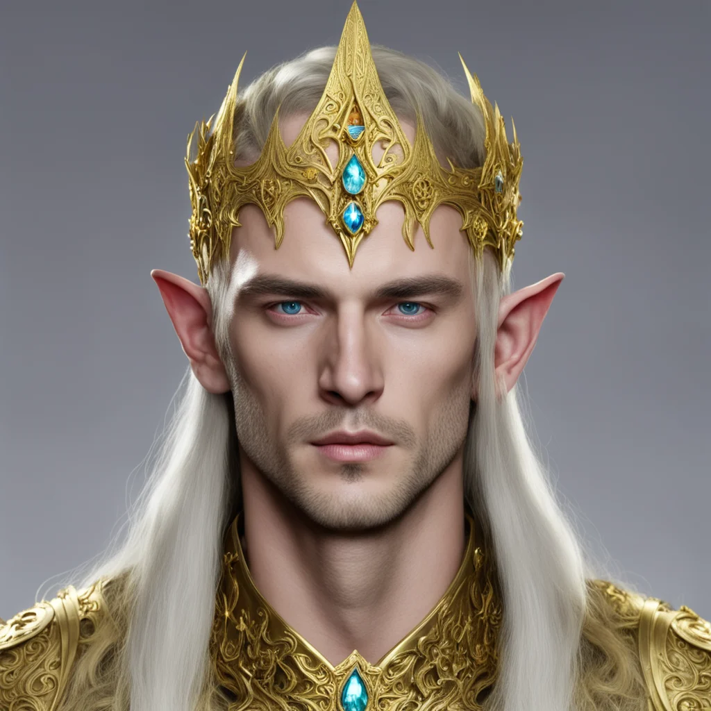 ailord celeborn wearing golden elvish circlet with jewels