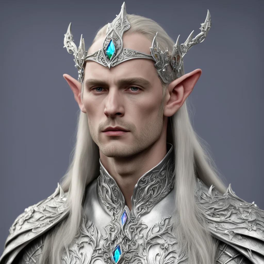 lord celeborn wearing silver elven circlet with jewels