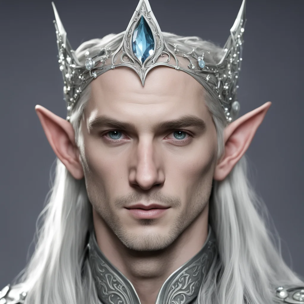 ailord celeborn wearing silver elven circlet with white gems