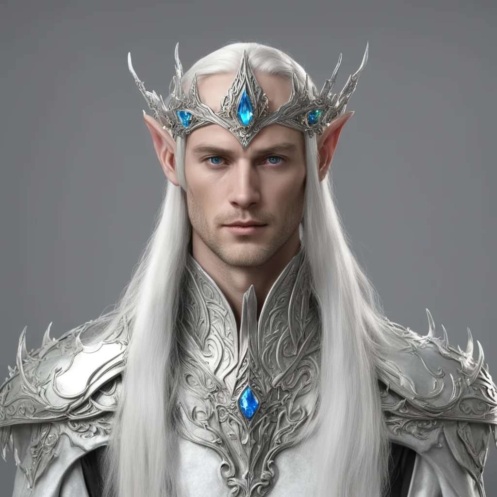 lord celeborn with silver elven circlet with jewels confident engaging wow artstation art 3