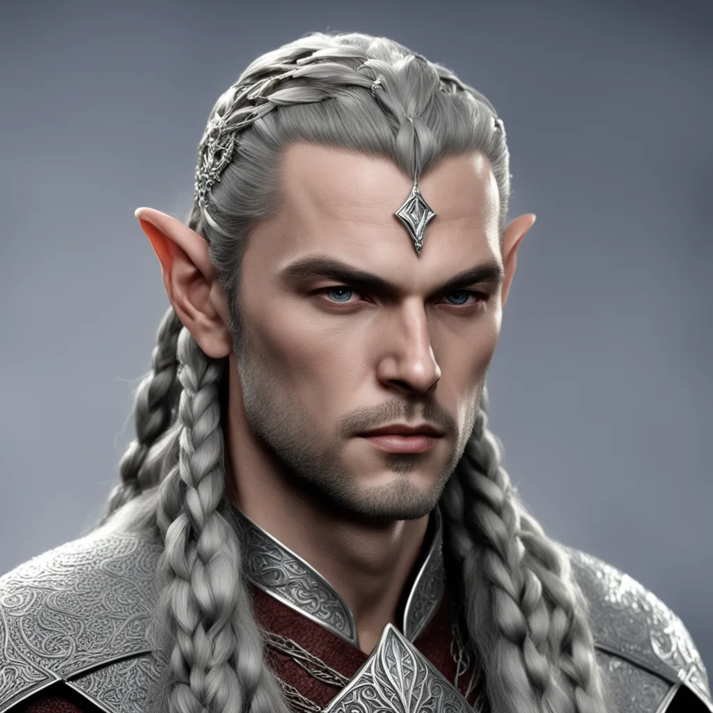 lord elrond with braids and silver elven circlet with diamonss