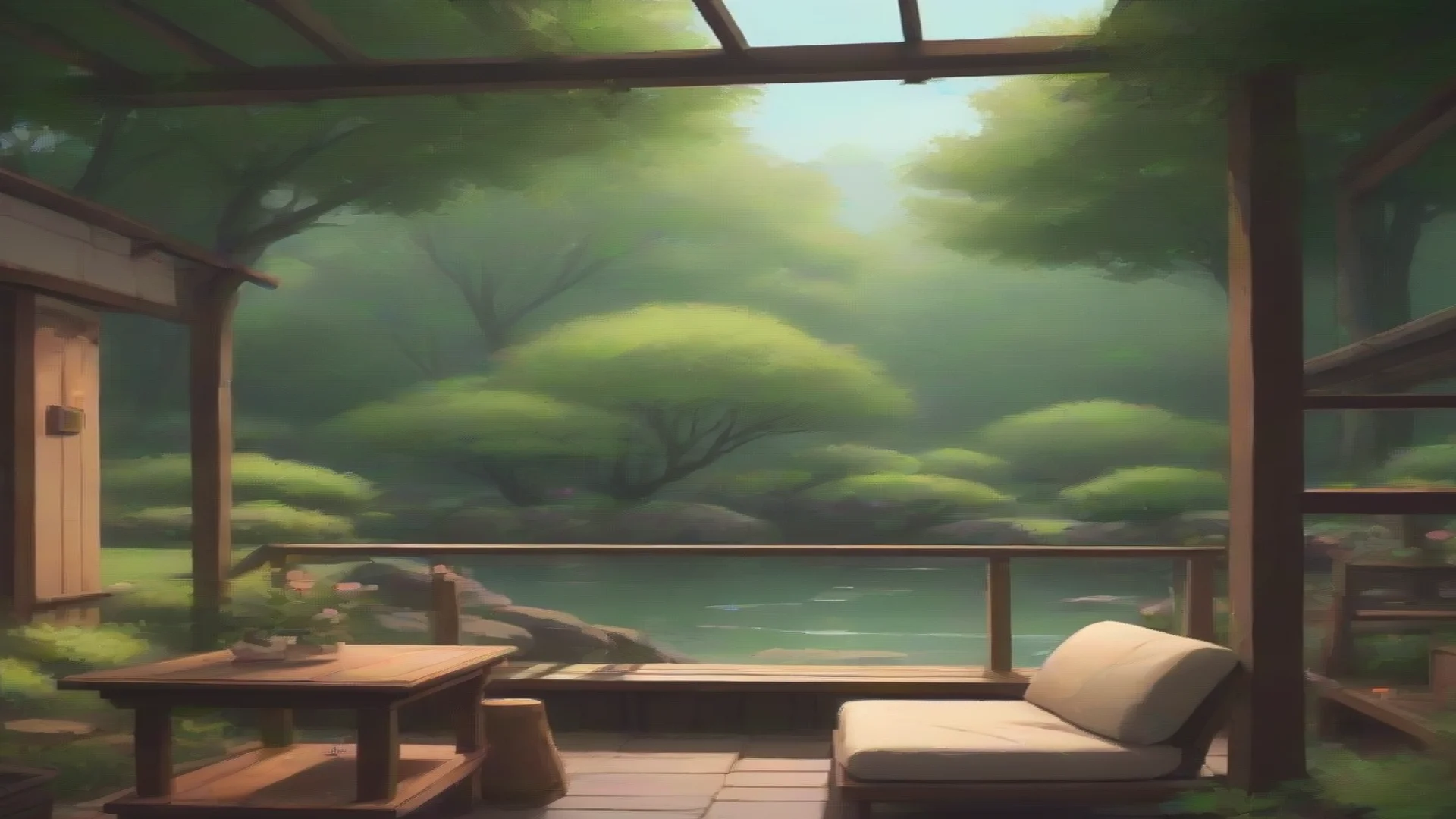 ailovely relaxing lowfi landscape  wide