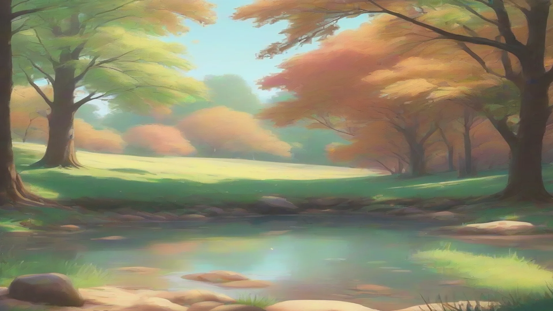 ailovely relaxing lowfi landscape bright crisp colours clear wide