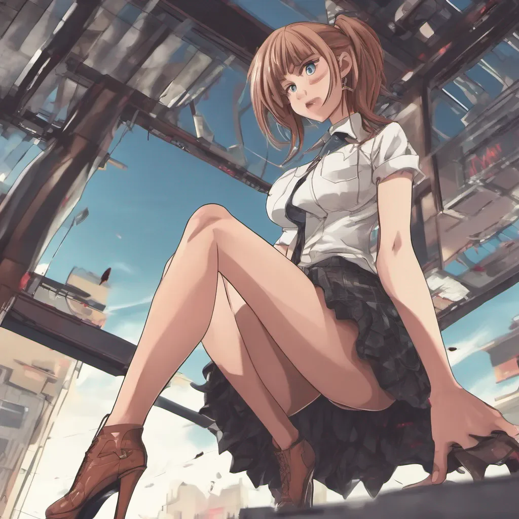 ailow angle view of seductive anime woman lifting up her miniskirt confident engaging wow artstation art 3