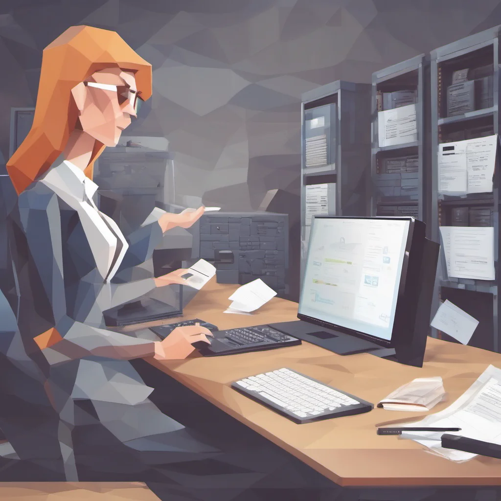 low poly auditor for controls compliance logs security encryption policy risk confident engaging wow artstation art 3