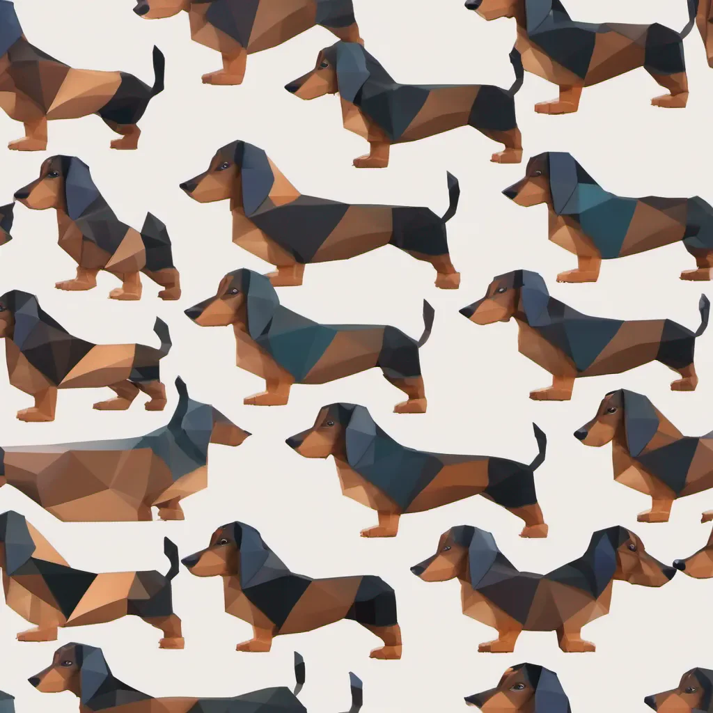 low poly dachshund 