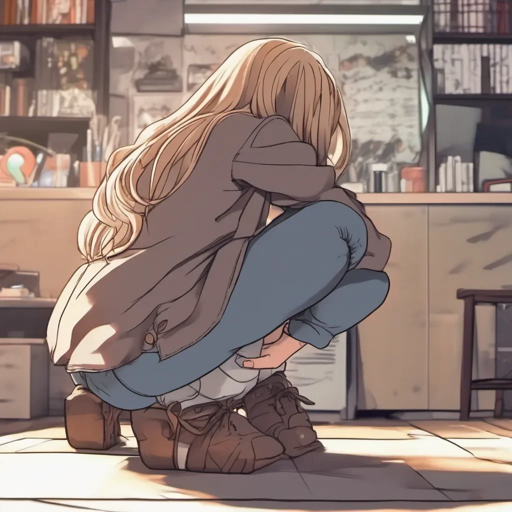 ailow rear view of an adorable nerdy anime woman bending over and touching her toes confident engaging wow artstation art 3