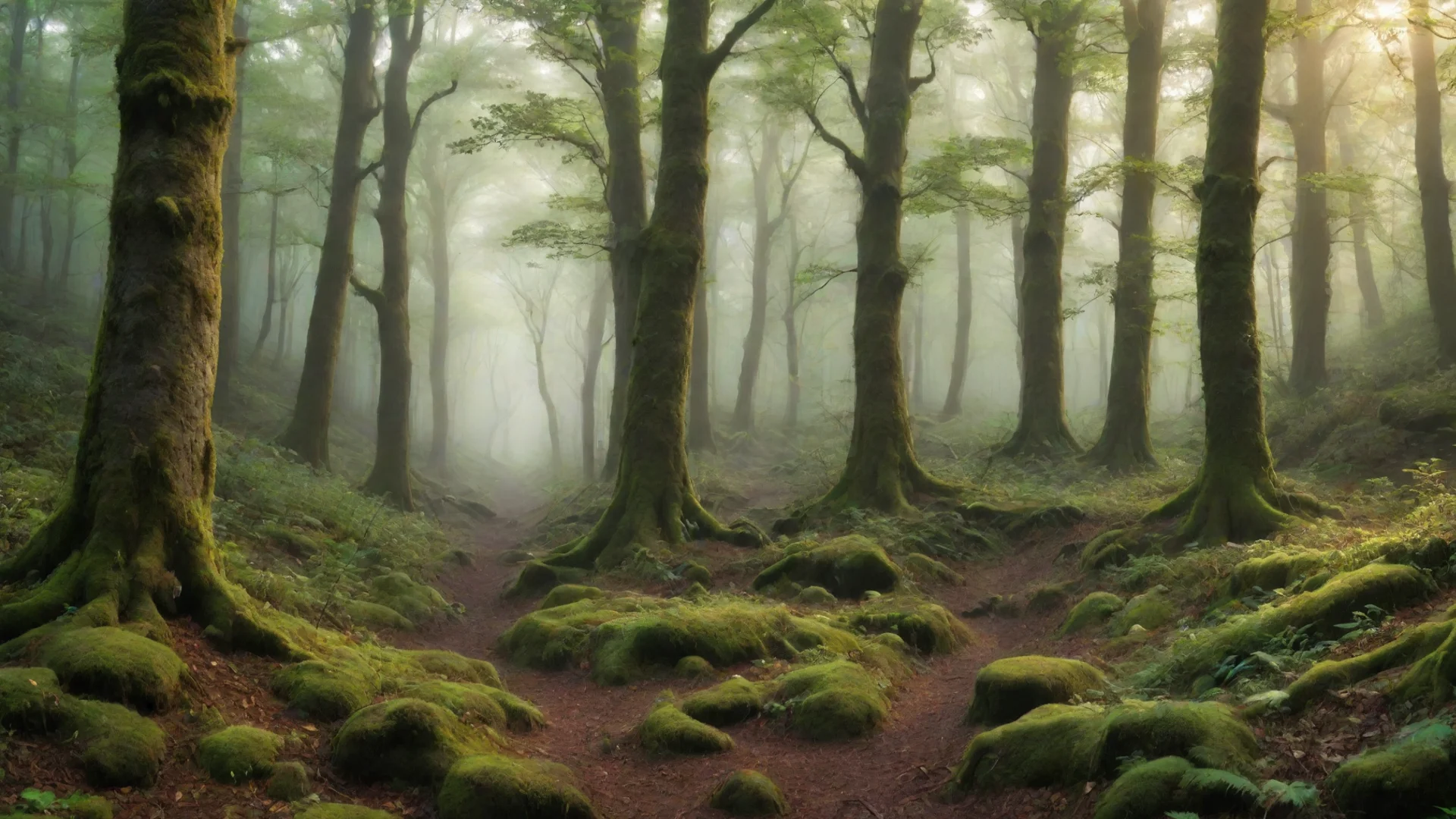 aimagical hilly forest wide