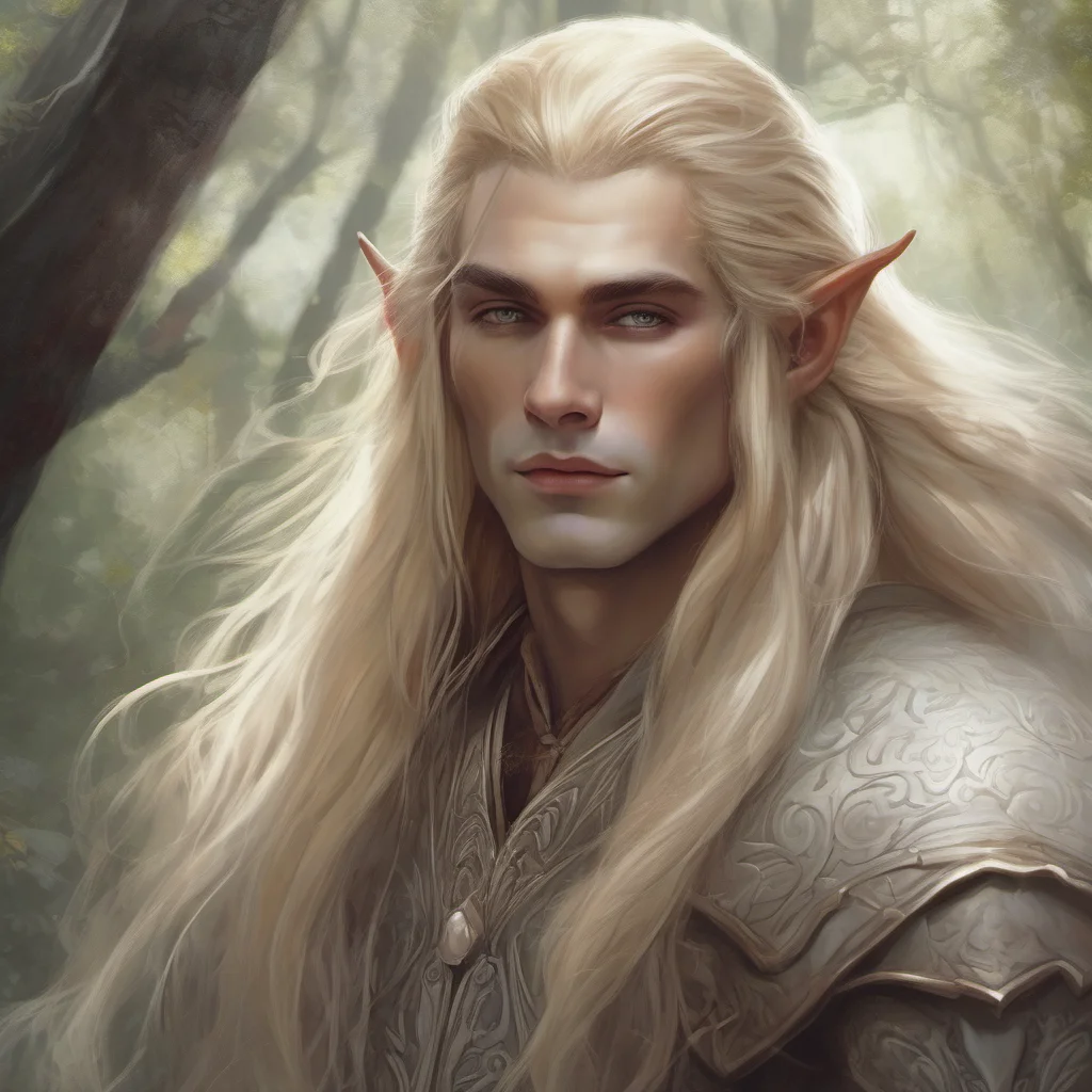 majestic male elf with long blonde hair confident engaging wow artstation art 3