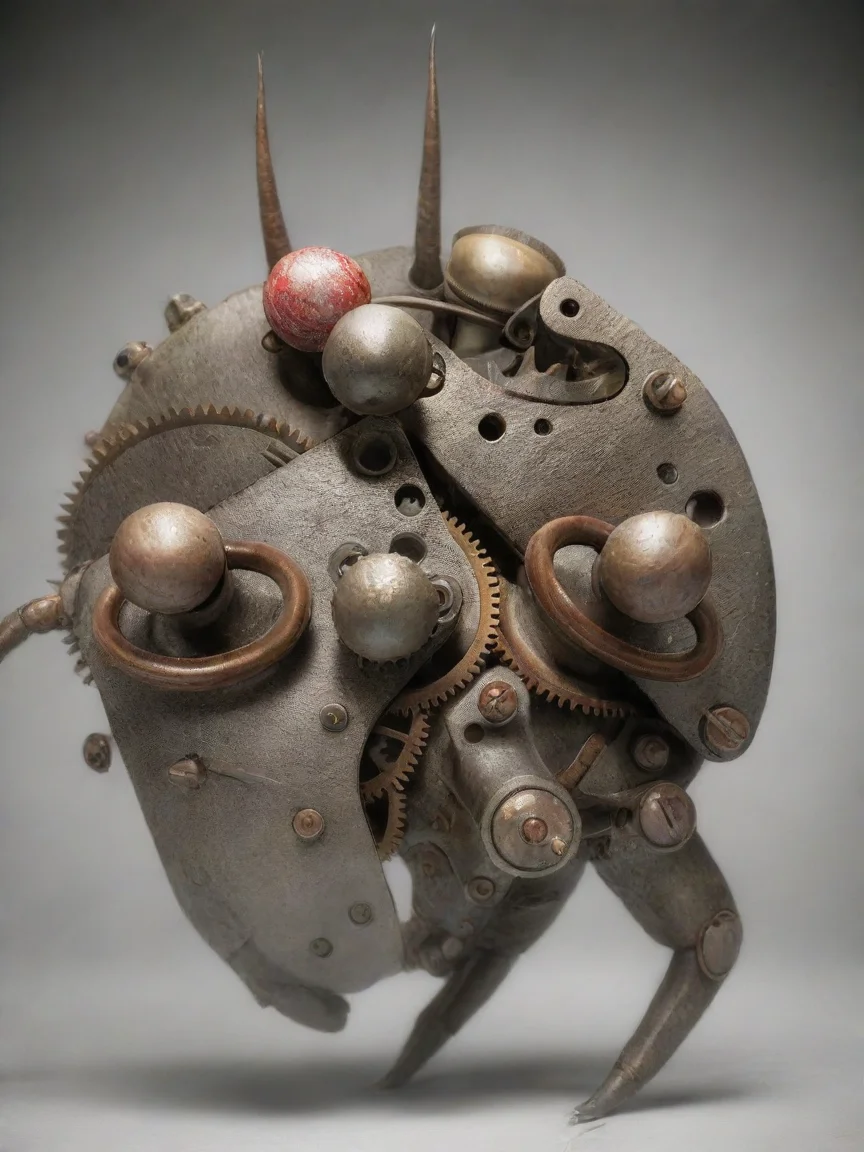 aimake a monster using this image. is a mechanical monster with long arms an claws and mechanical bulky legs.