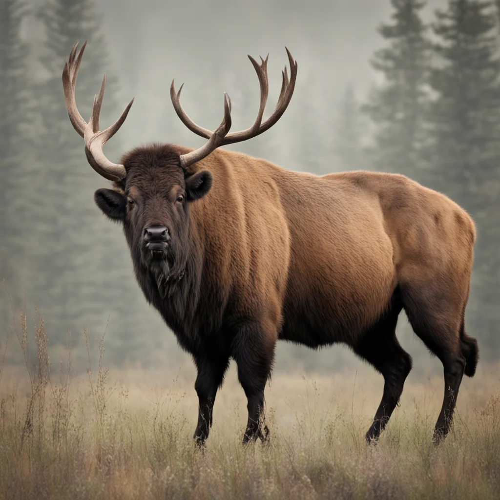aimake a picture of a mix bison and elk amazing awesome portrait 2