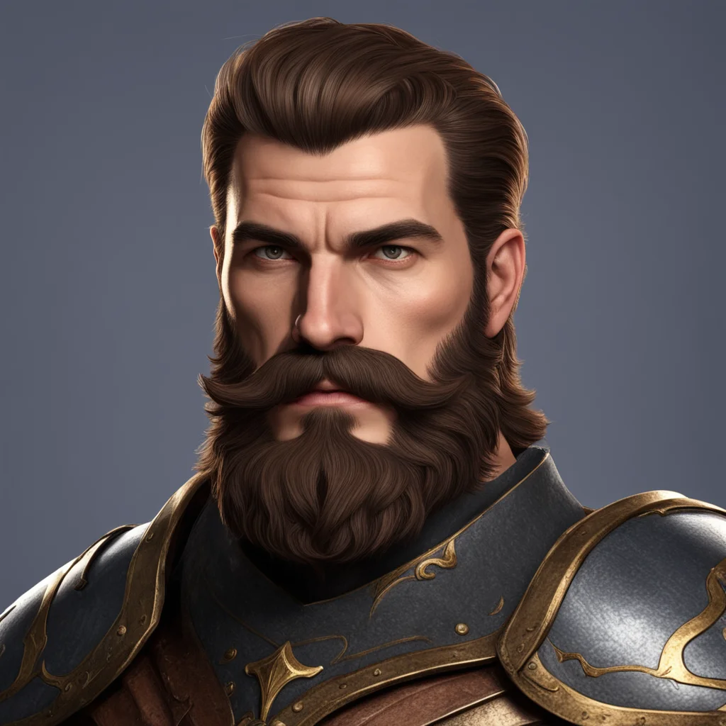 male human paladin beard and mustache confident engaging wow artstation art 3