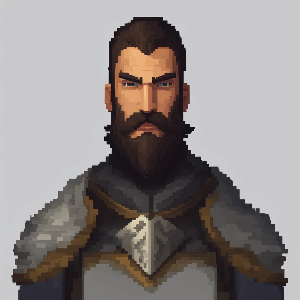aimale human paladin beard and mustache pixel confident engaging wow artstation art 3