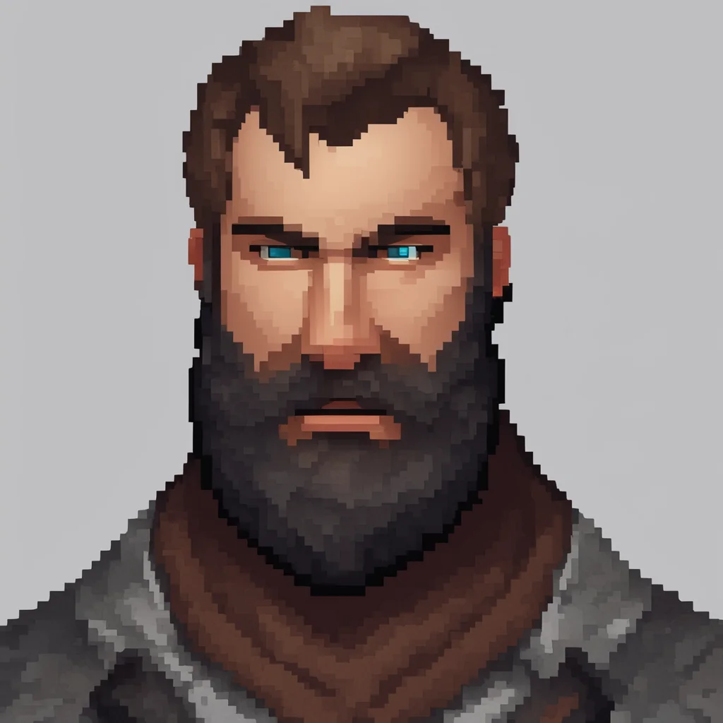 aimale human paladin beard and mustache pixel good looking trending fantastic 1