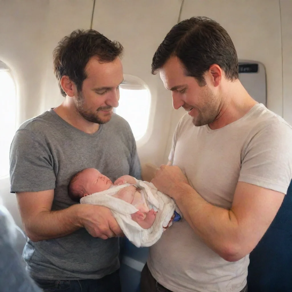 aiman changing a newborn baby on a plane