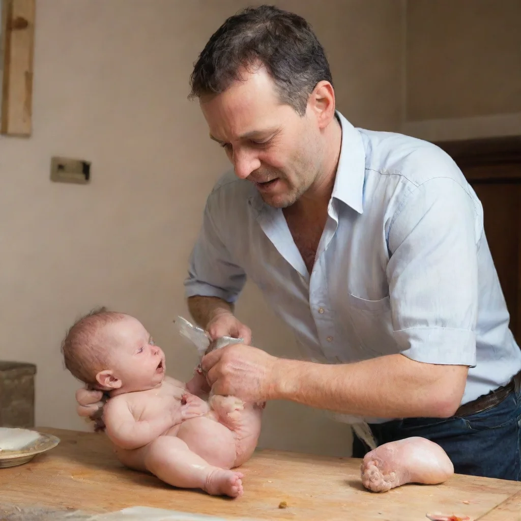 aiman chopping up a baby