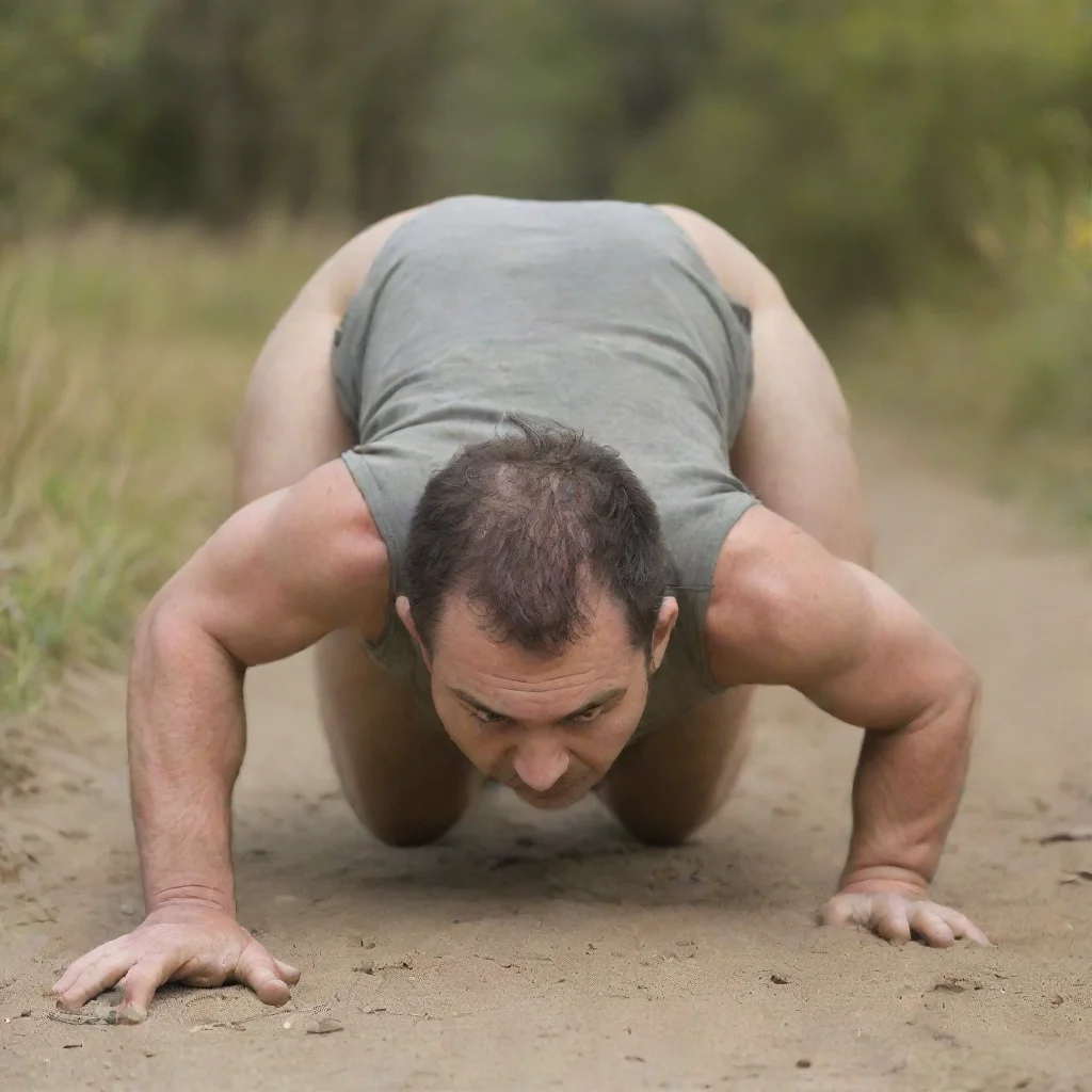 aiman crawls. image from behind