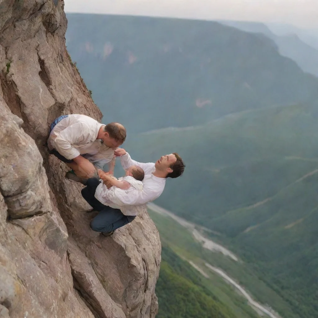 aiman dropping a newborn baby off a cliffside