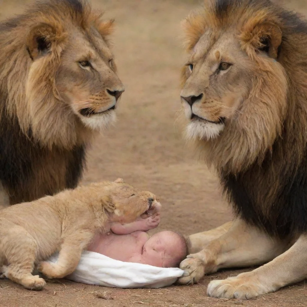 aiman feeds newborn baby to group of lions