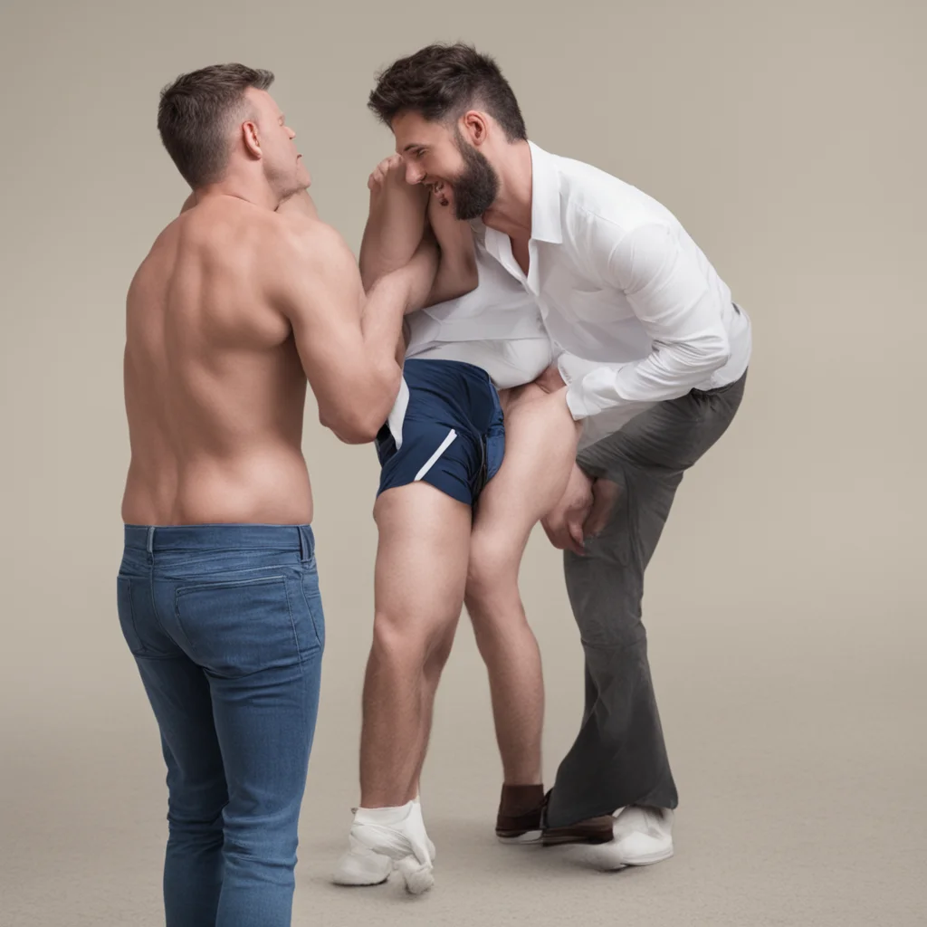 aiman getting a wedgie from another man confident engaging wow artstation art 3