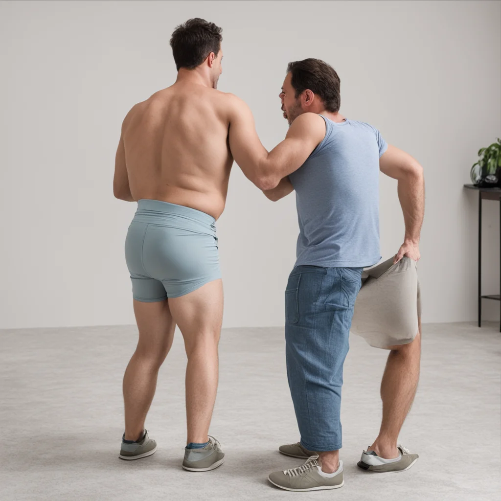 aiman getting a wedgie from another man