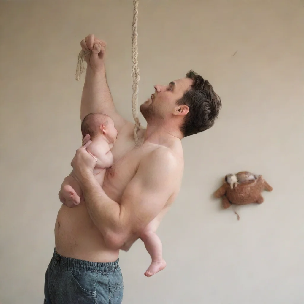 aiman hanging a newborn baby with a rope