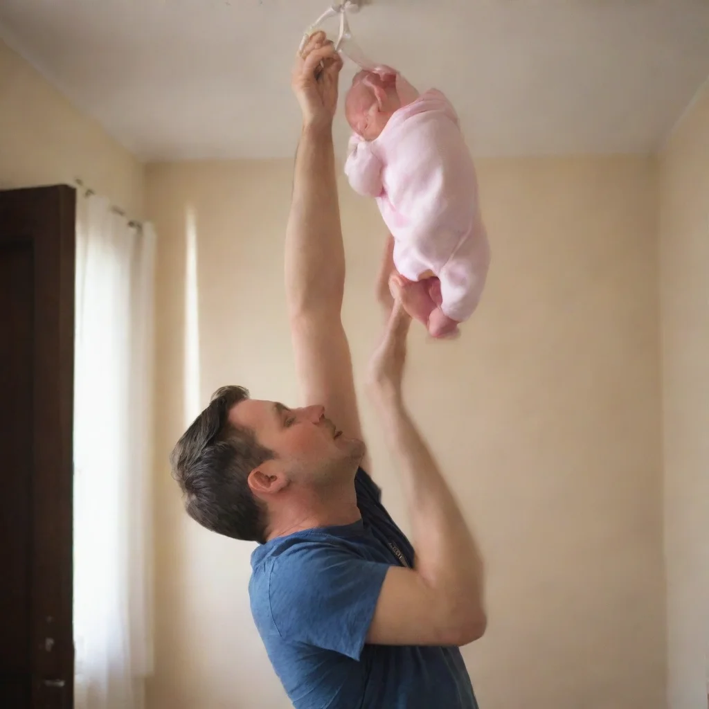 aiman hanging a newborn baby