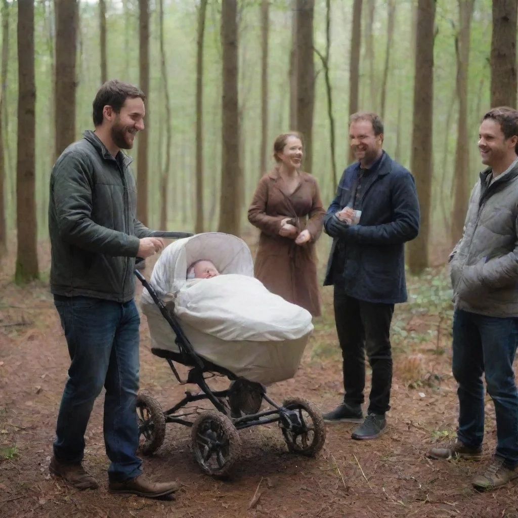 aiman leaving a newborn baby in a buggy in the woods while other people laugh