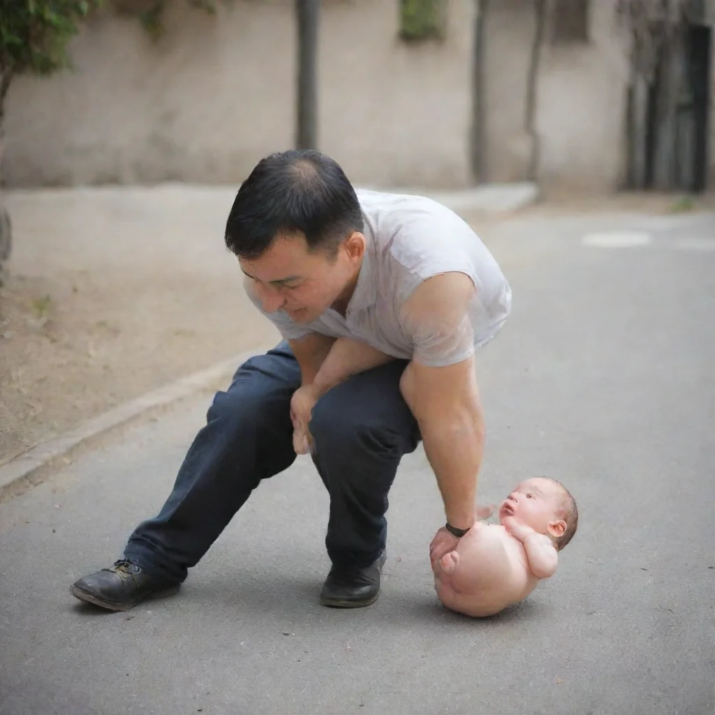 aiman puching a baby