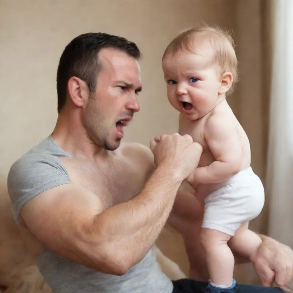 man punching a baby
