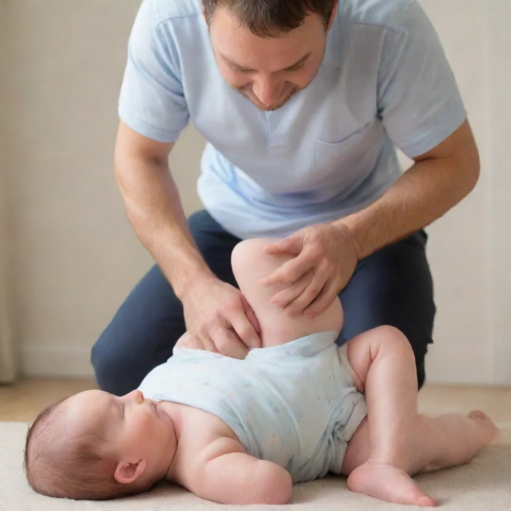 aiman putting a newborn baby down his trousers