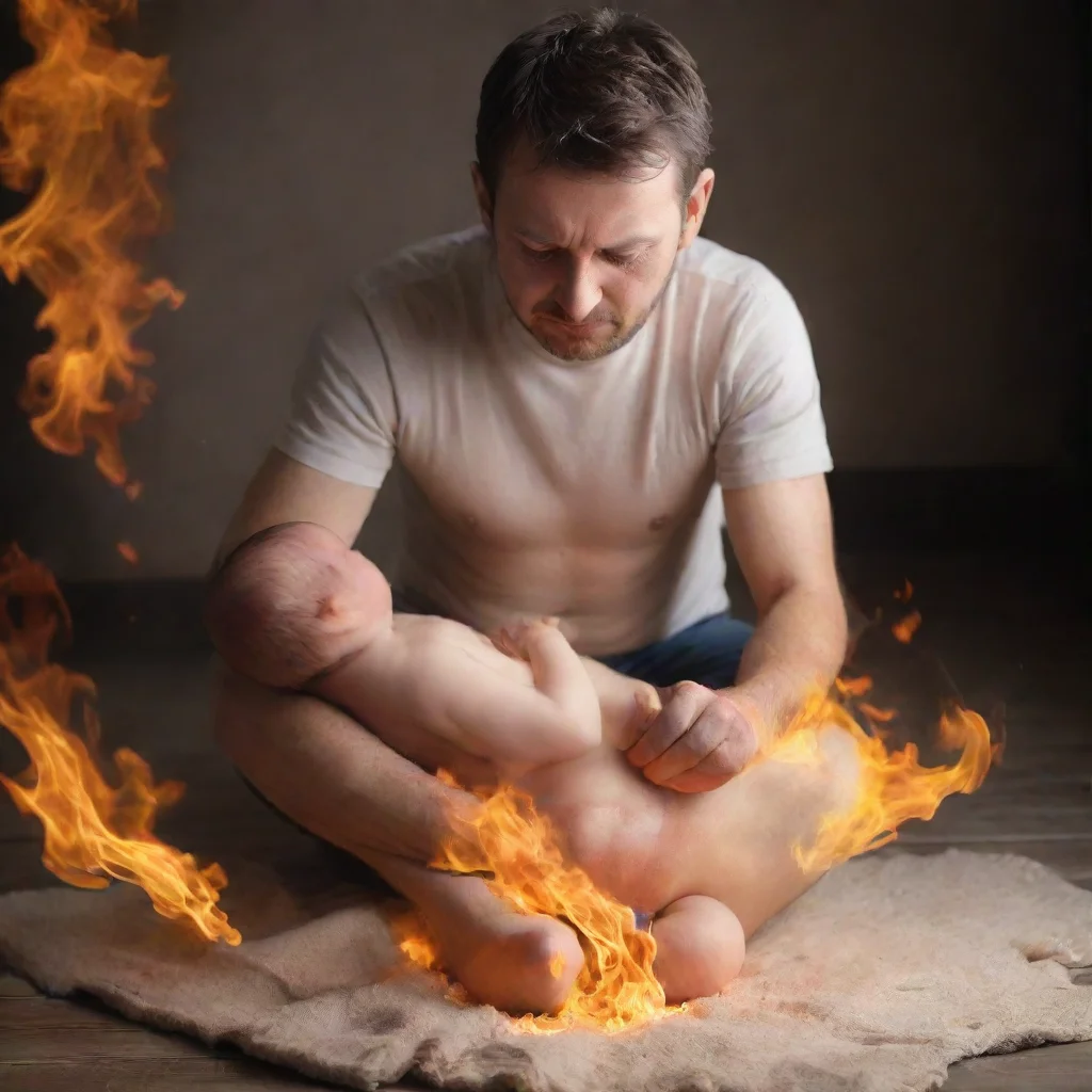 aiman putting a newborn baby on fire