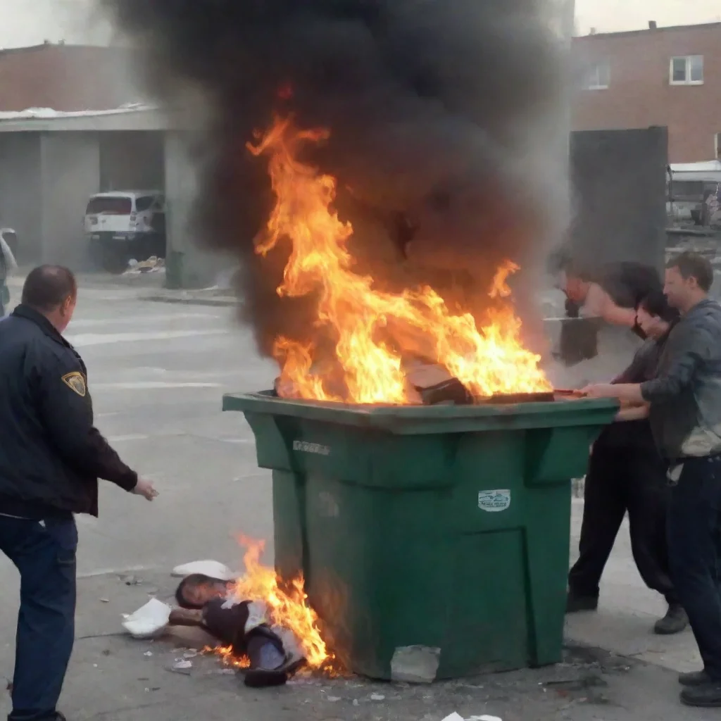 aiman putting newborn baby in a dumpster on fire while other people laugh