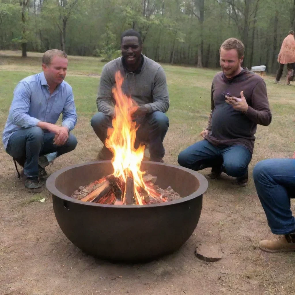 aiman sacrifices newborn baby in a firepit while other people laugh