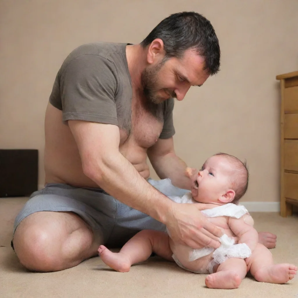 man smashing a baby